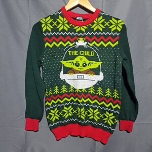 Star Wars Boys LARGE The Child Christmas Ugly Sweater Pullover